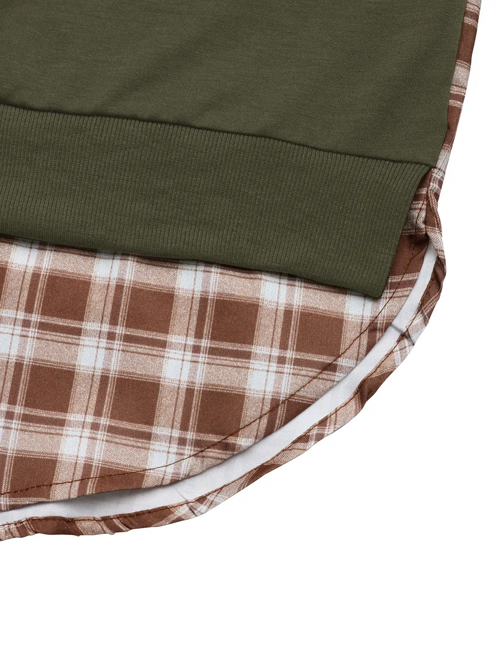 Plaid Long Sleeve Sweatshirt, image 7