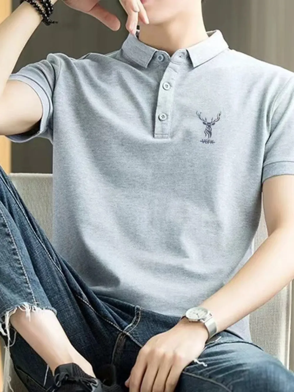 Men's Plus Size Short Sleeve Breathable Polo, image 4