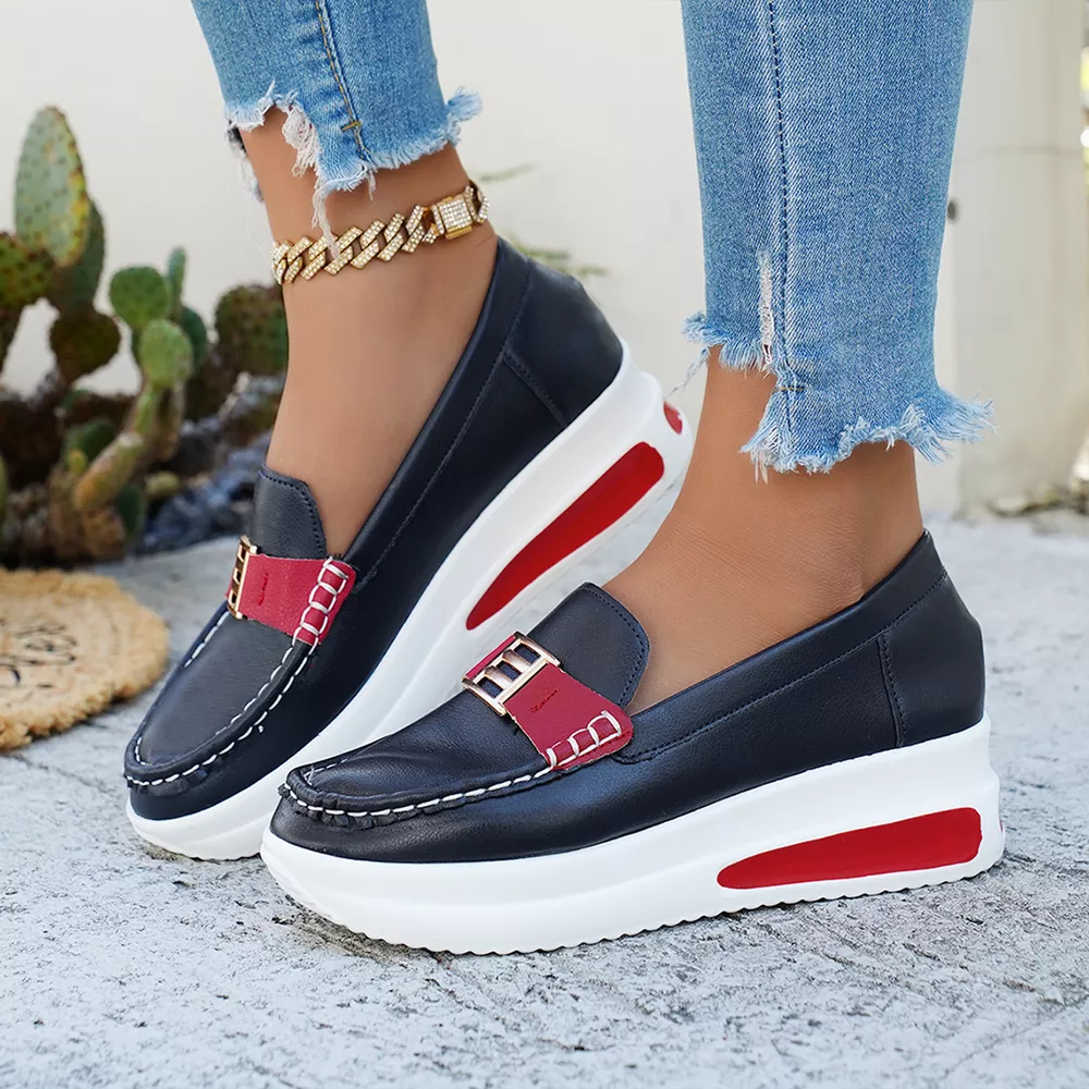 Metal Buckle Round Toe Slip-Ons, image 11