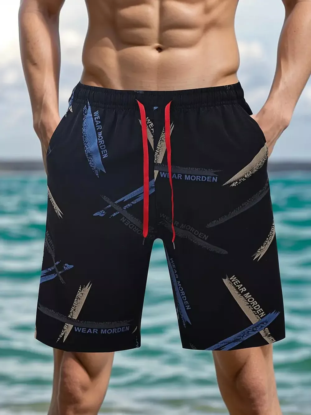 Men's Full Size Drawstring Pocketed Shorts Plus Size, image 2