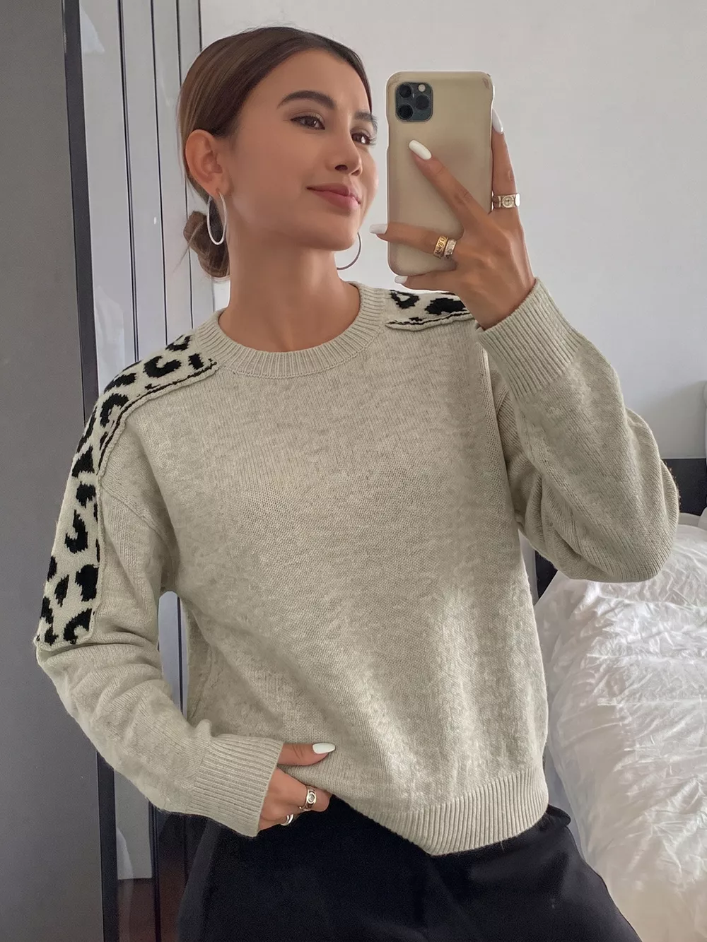 Leopard Round Neck Sweater, image 3