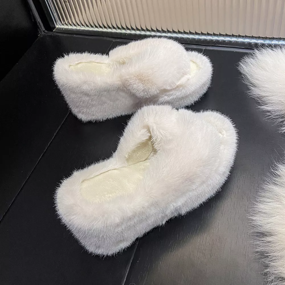 Fluffy Wedge Slippers, image 6