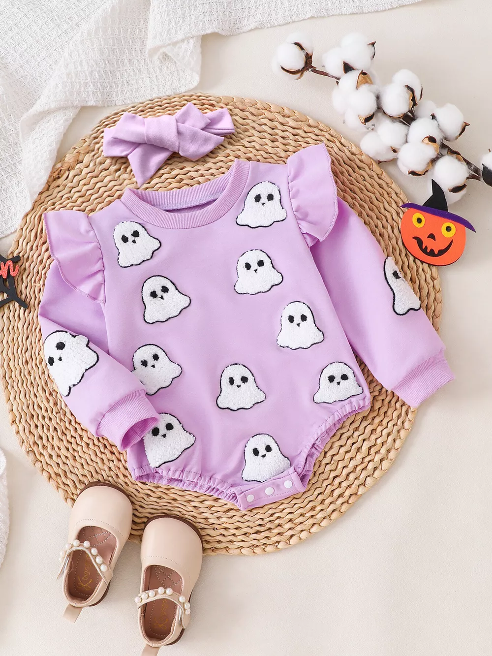 Children's Halloween Ruffled Long Sleeve Bodysuit, image 6