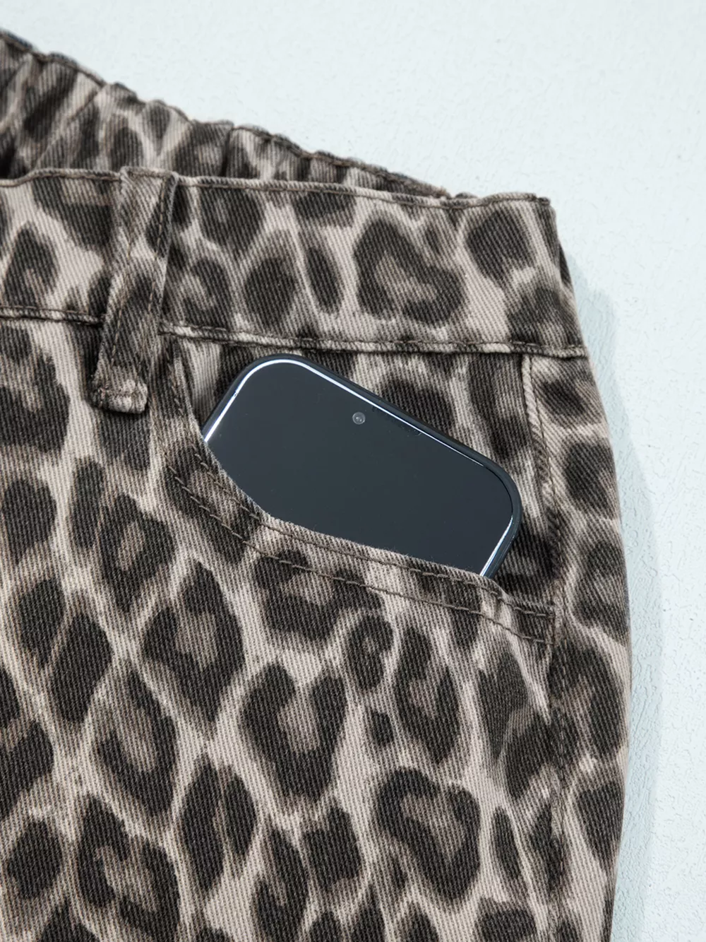 Leopard Straight Loose Leg Jeans, image 3