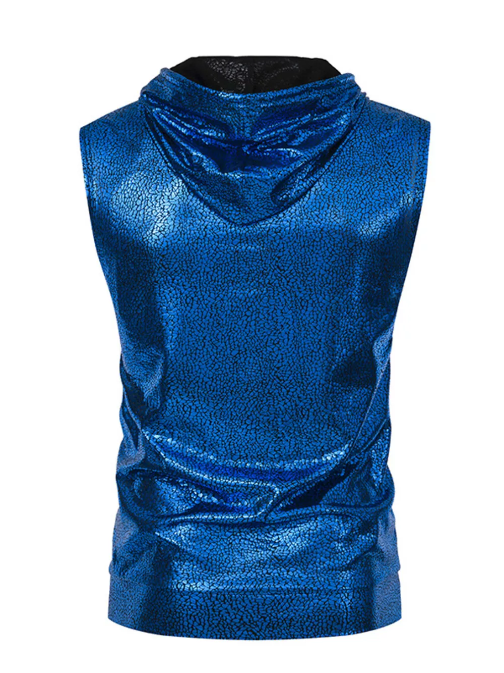 Men's Drawstring Sleeveless Hooded Top, image 6