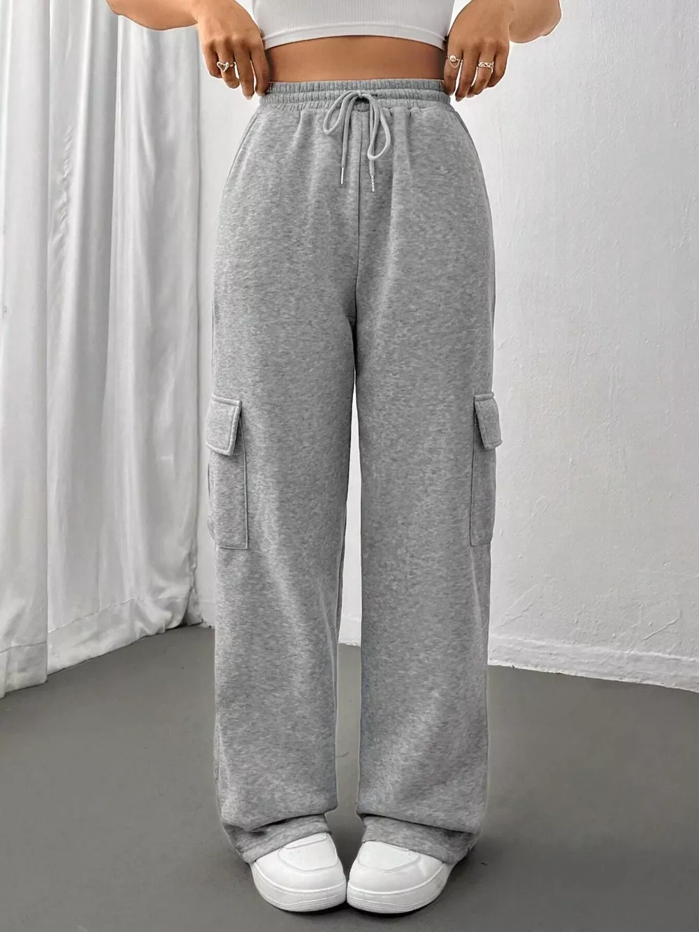 Relaxed Fit Pants with Drawstring Waist, image 7