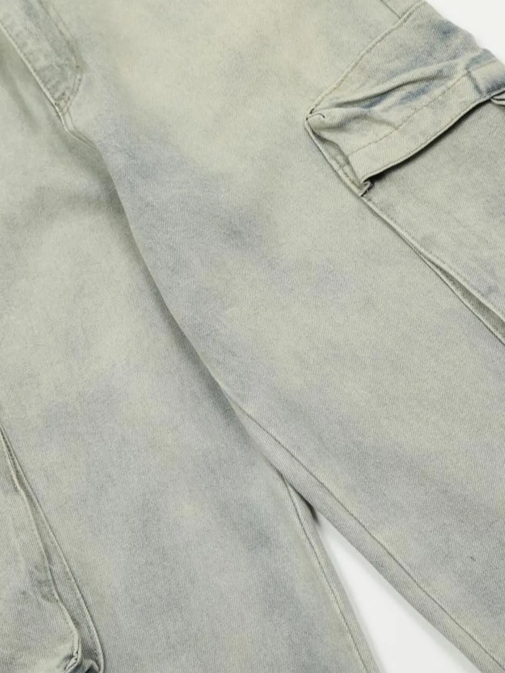Men's Washed Multi-Pocket Straight Cargo Jeans, image 11