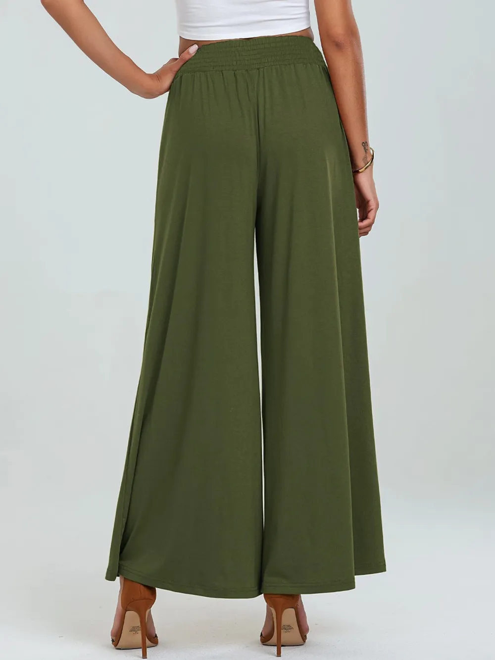 High-Waisted Wide Leg Pants with Pockets, image 11