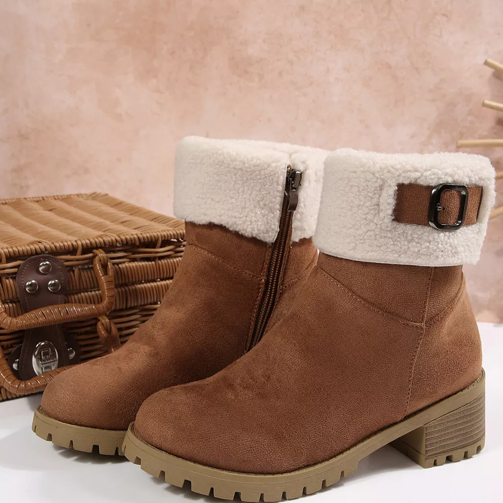 Round Toe Block Heels Boots, image 4