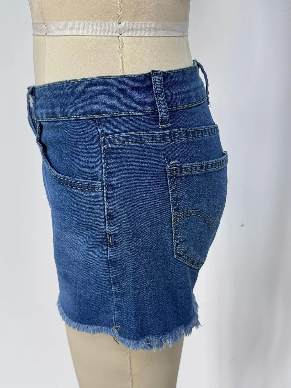 Raw Hem Denim Shorts, image 7