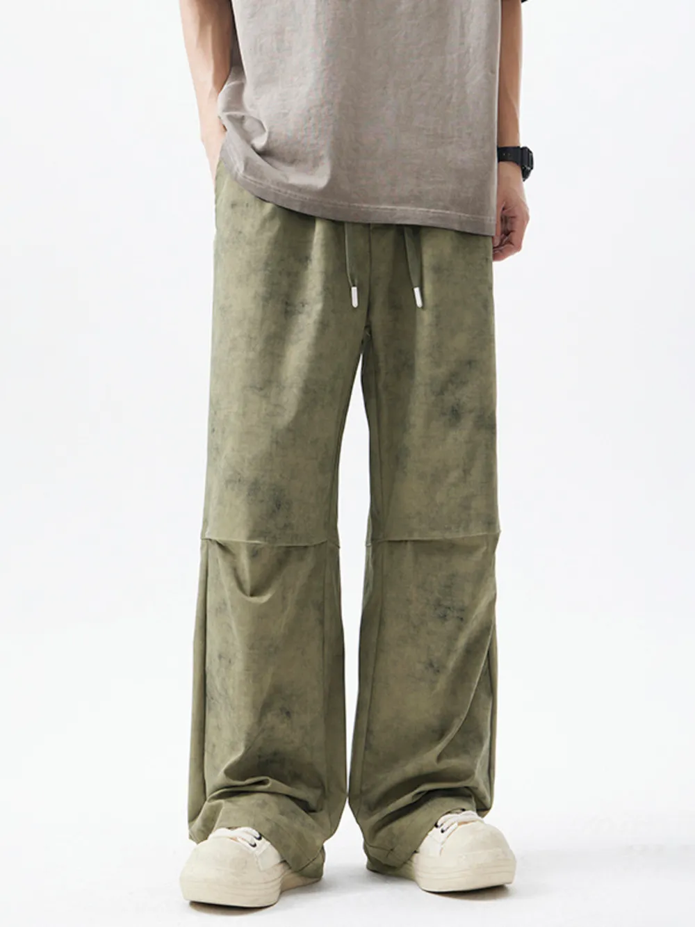 Men's Drawstring Wide Leg Pants