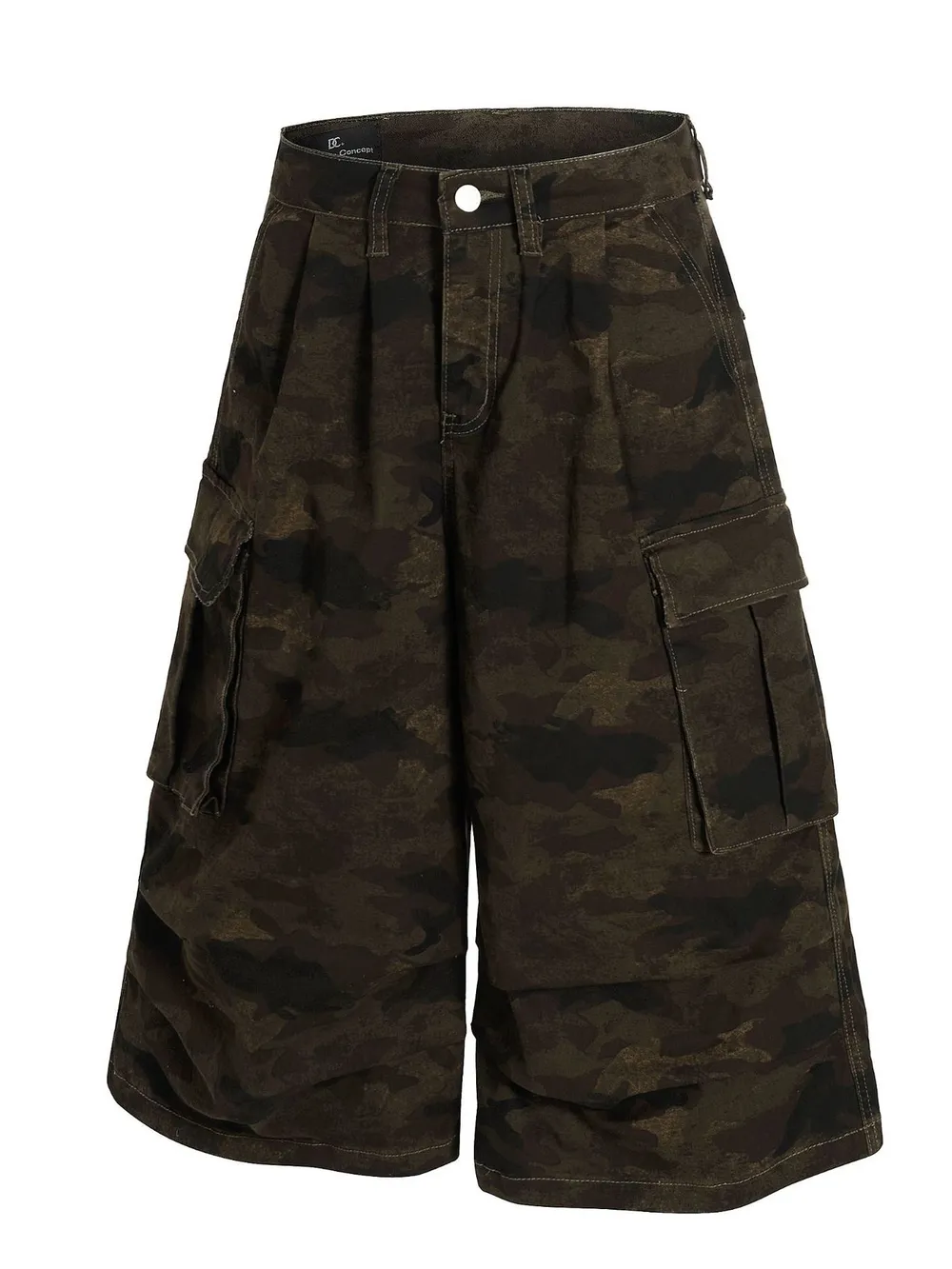Men's Camouflage Cargo Wide Leg Shorts, image 2