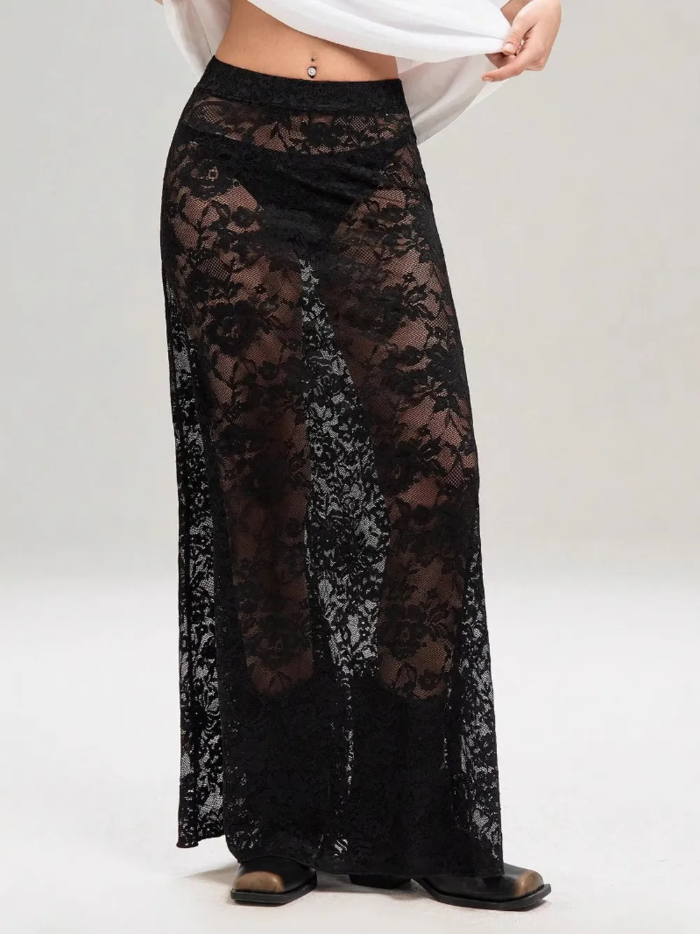 Lace Maxi Skirt, image 2