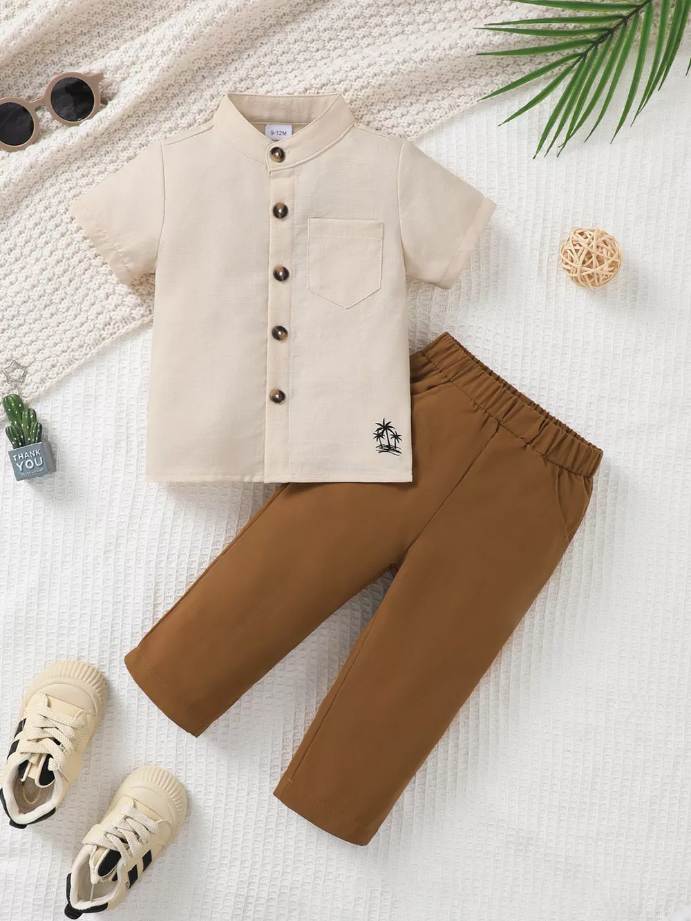 Children's Casual Button Up Shirt & Pants Set
