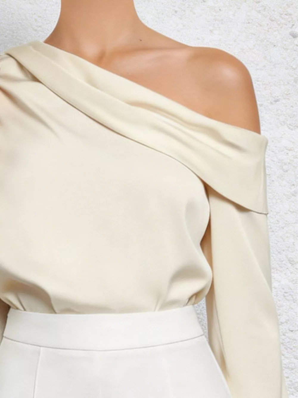 One-Shoulder Long Sleeve Blouse, image 2