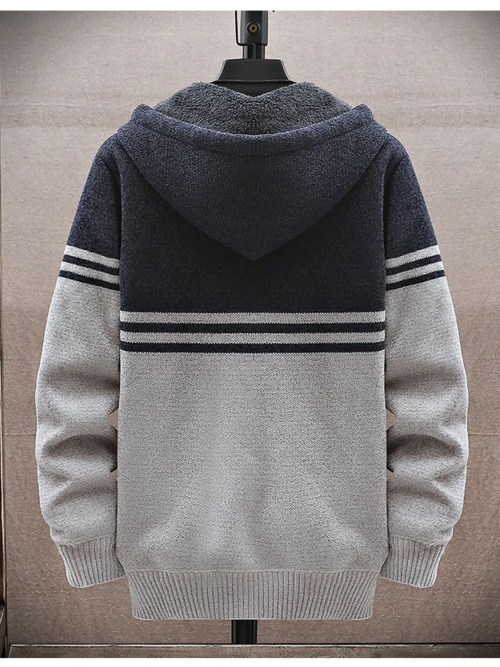 Men's Plus Size Hooded Zip-Up Cardigan, image 5