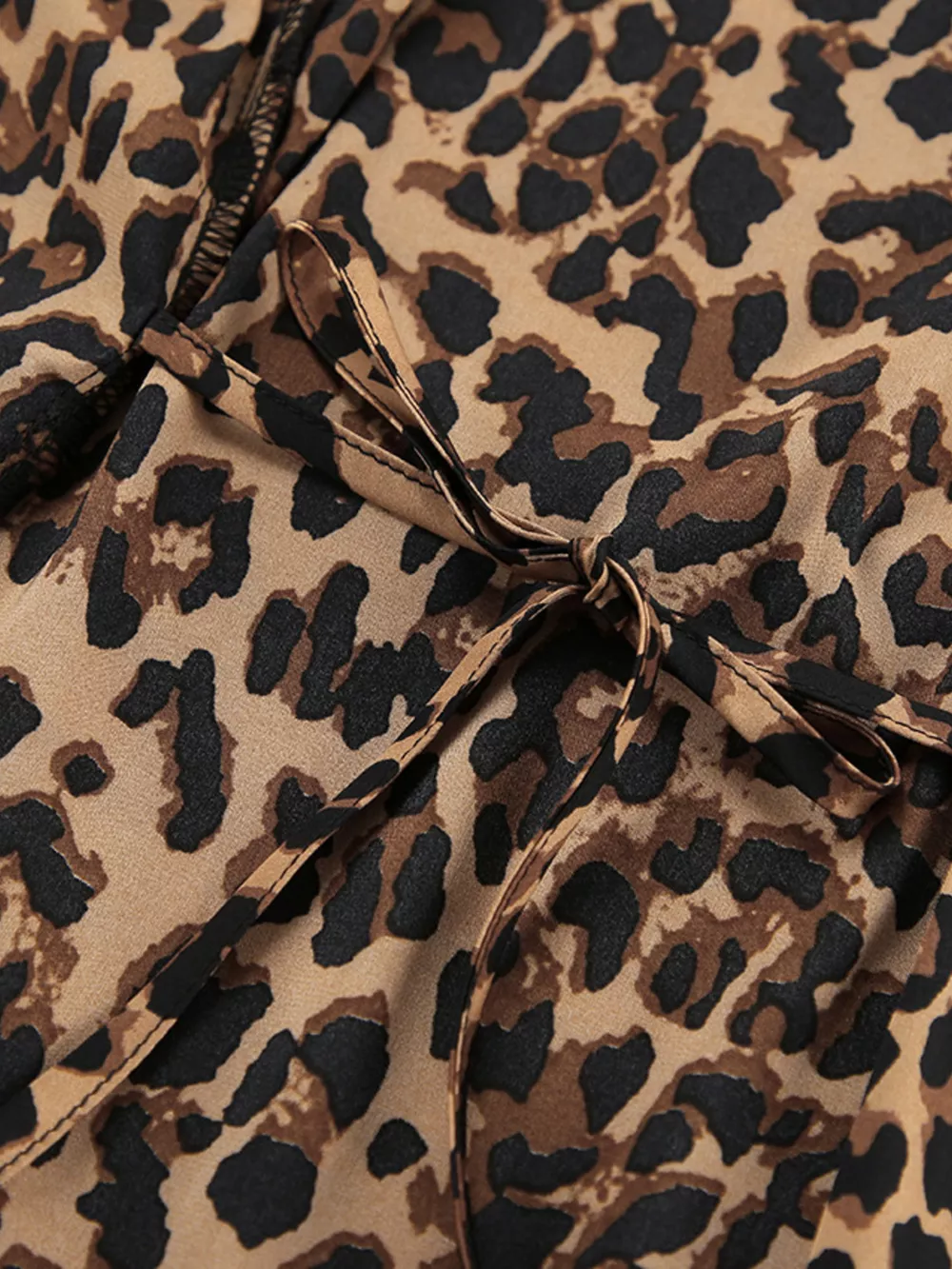 Leopard Print Feather-Trimmed Lounge Nightgown Robe, image 13
