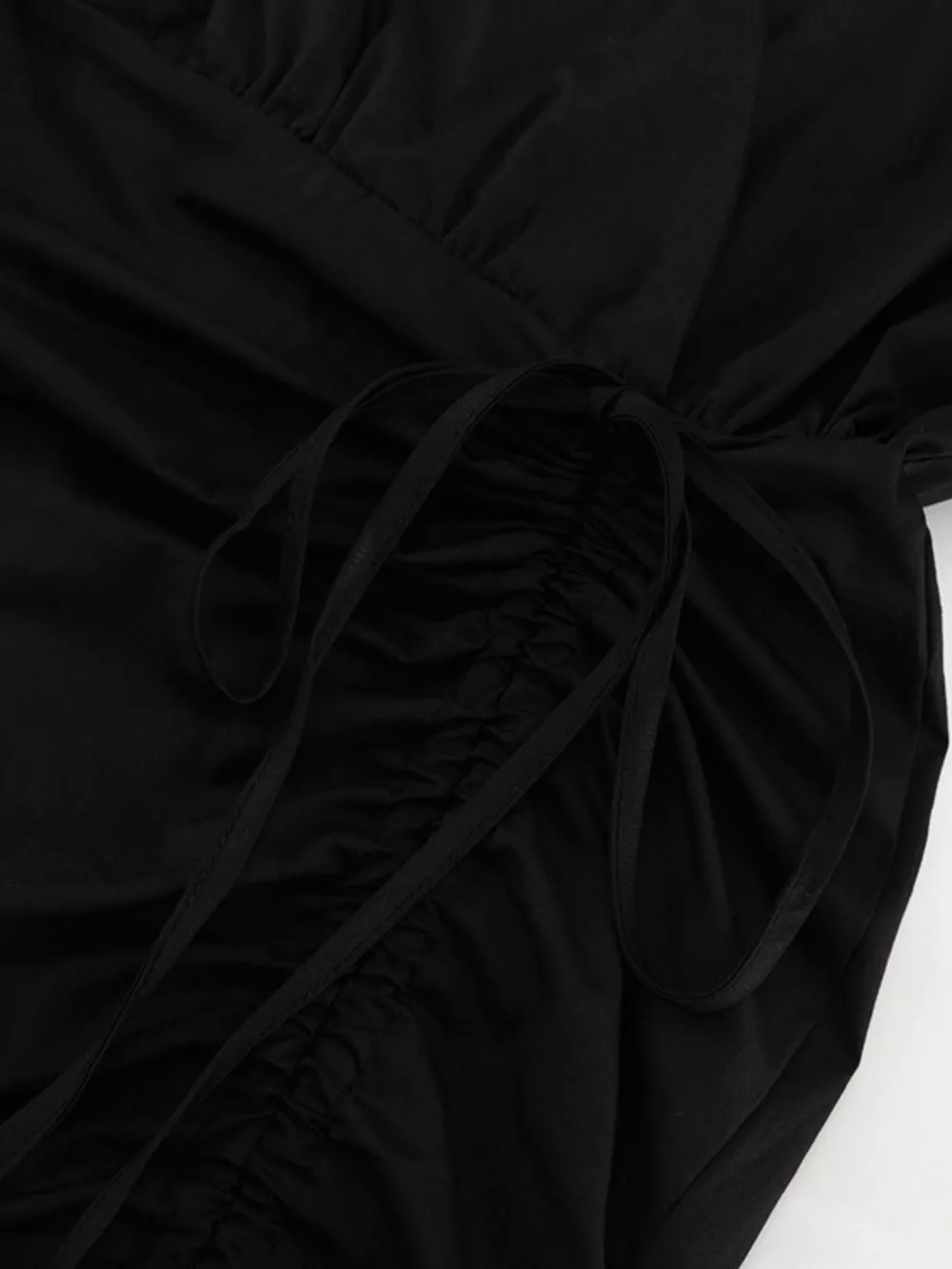 Ruffled Hem Ruched Puff Sleeve Mini Dress, image 14