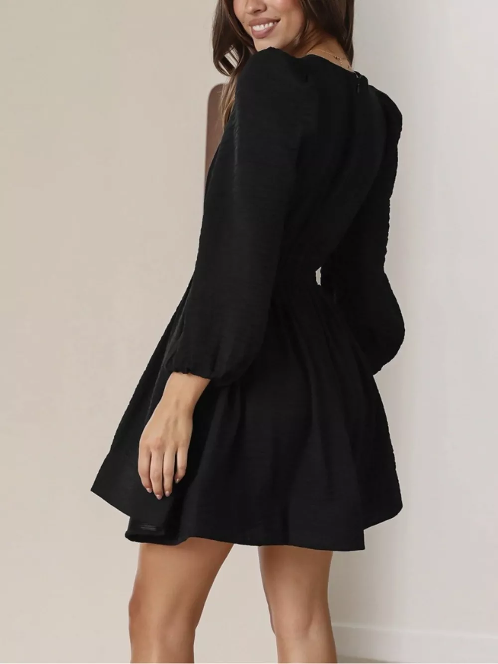 V-Neck Long Sleeve Mini Dress, image 20