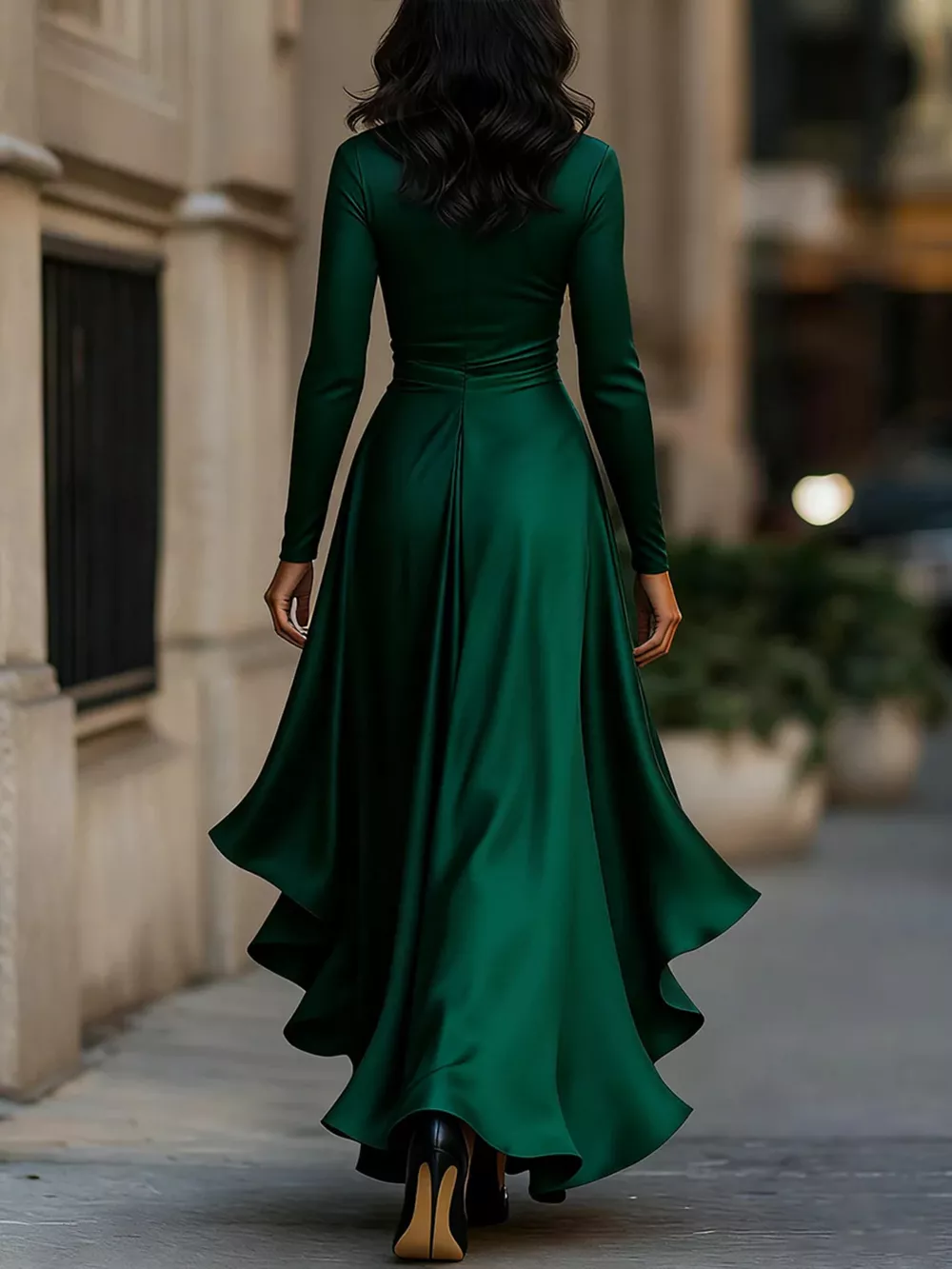 Elegant Wrap Dress with Ruffled Hem, image 6