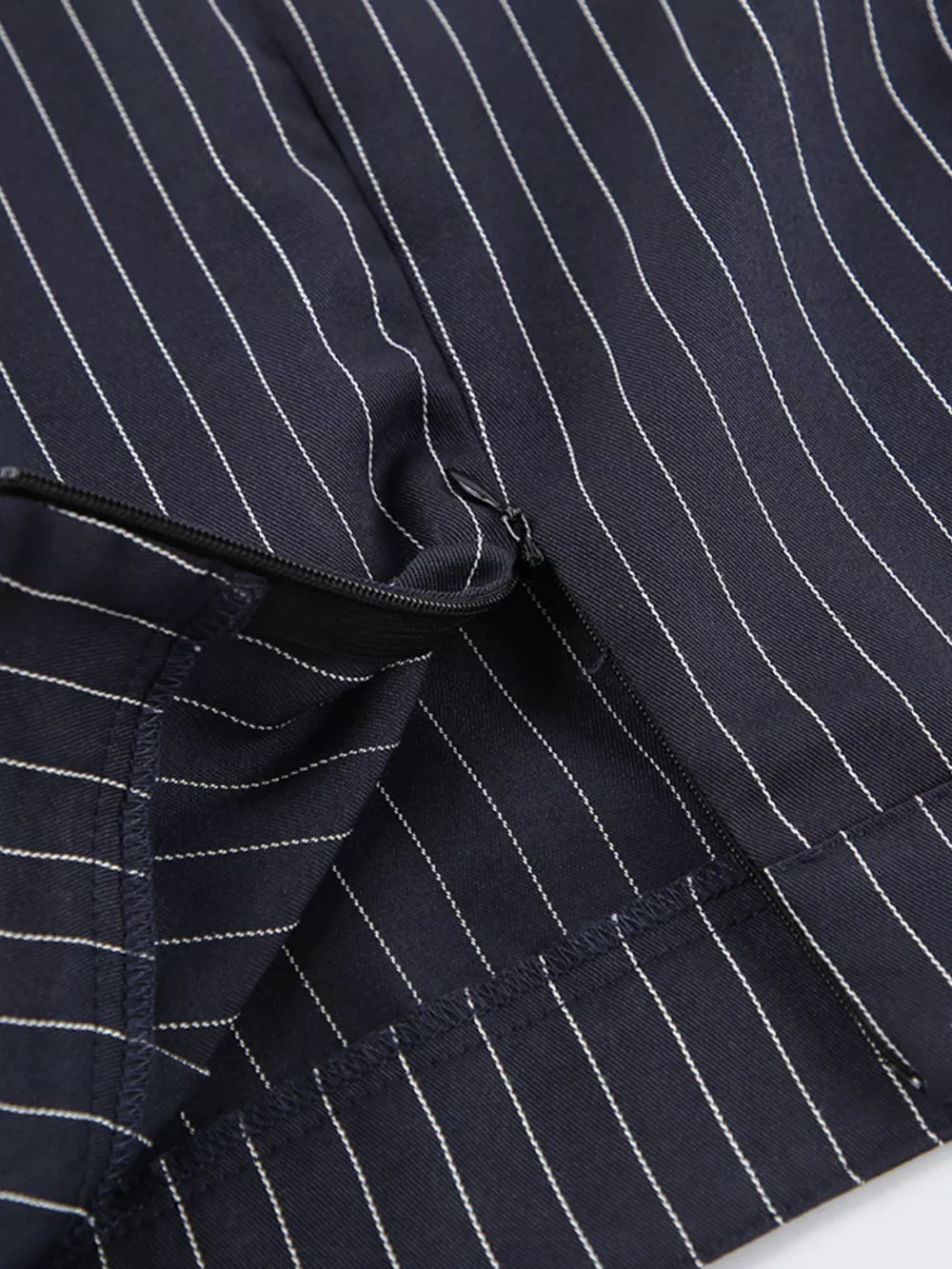 Striped Blazer & Mini Skirt Set with Neck Tie, image 8