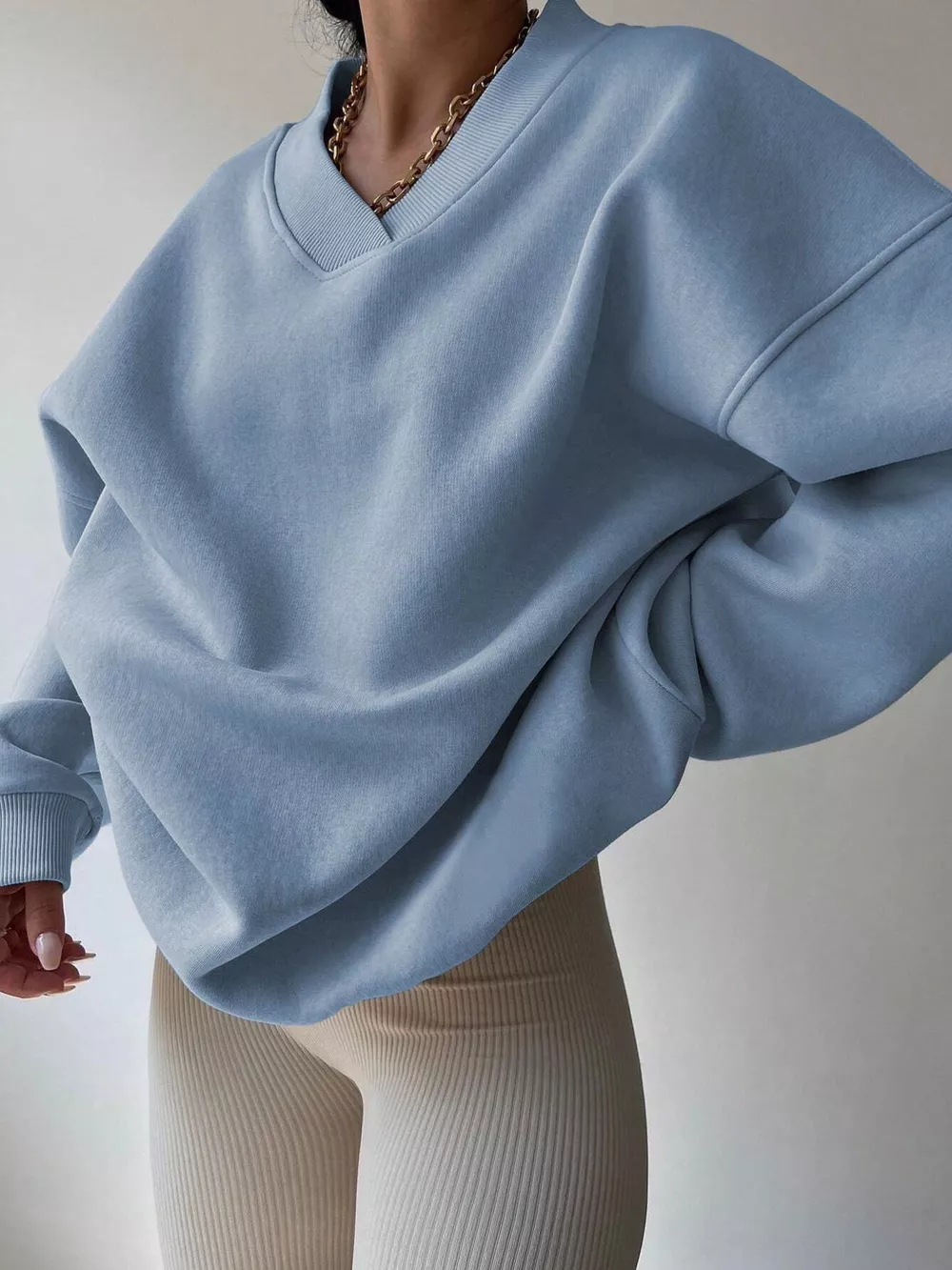 Dropped Shoulder Long Sleeve Oversized Sweatshirt, image 18