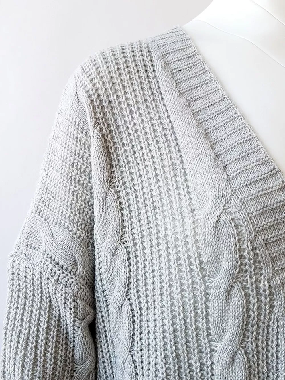 Chunky Knit Open Front Cardigan, image 8
