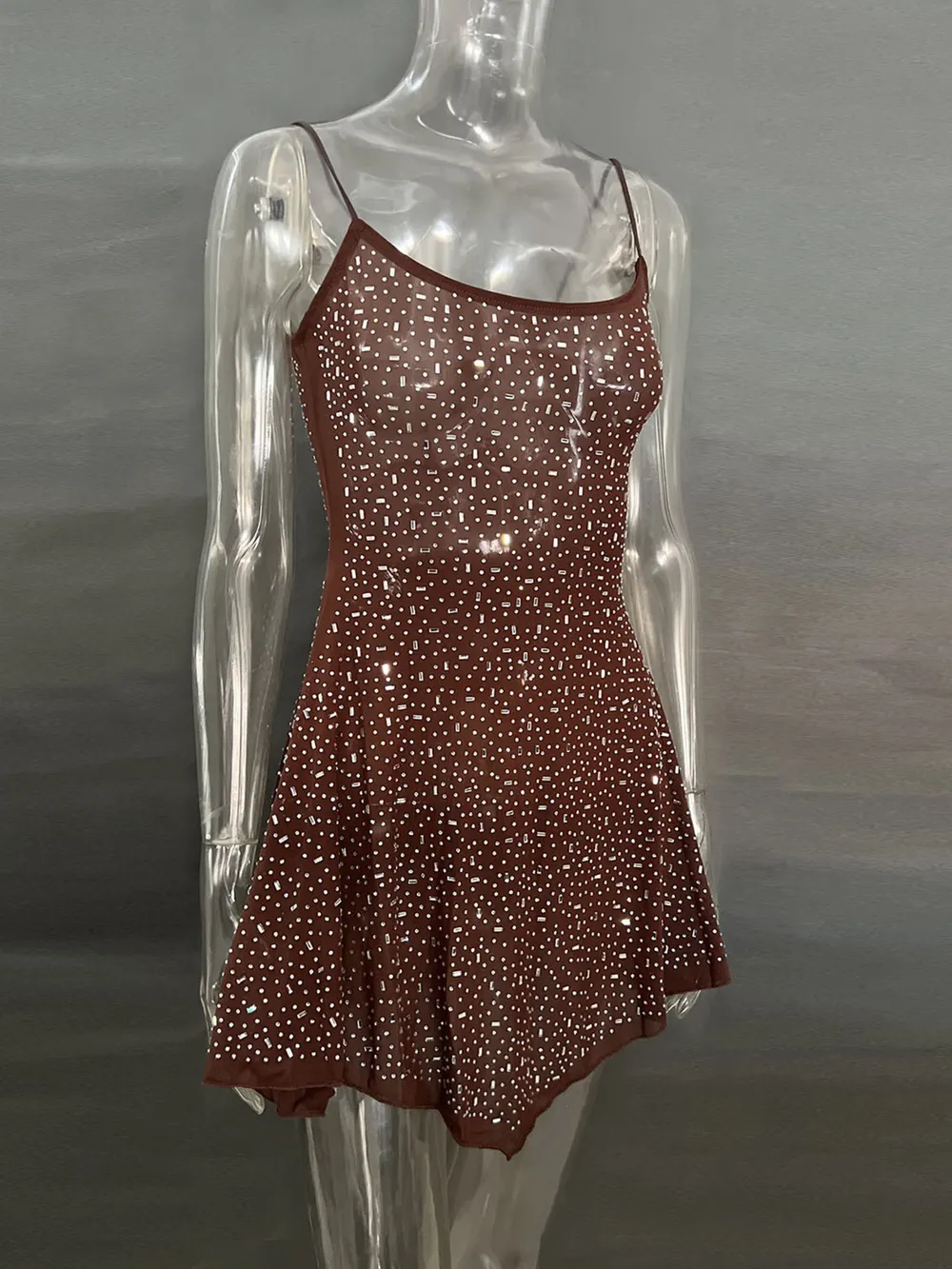 Rhinestone Decor Mini Cami Dress, image 17