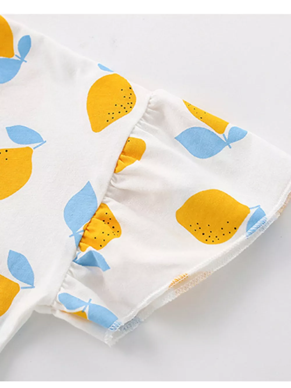 Children's Lemon Print Ruffle Sleeve Top and Shorts Set, image 2