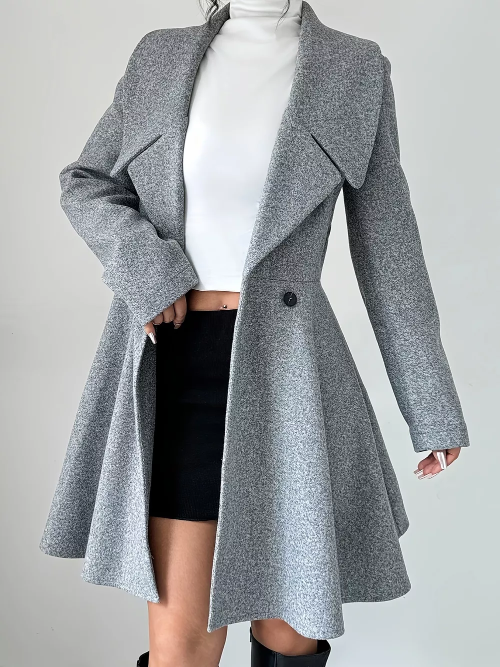 Double-Breasted Long Sleeve Outerwear, image 3