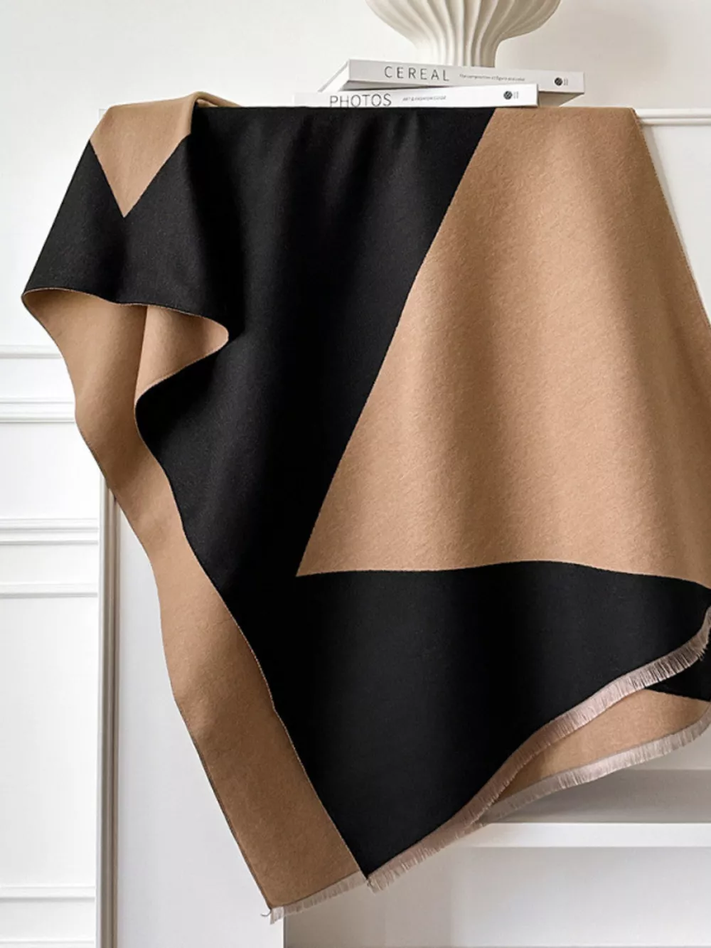 Color Block Raw Hem Scarf, image 6