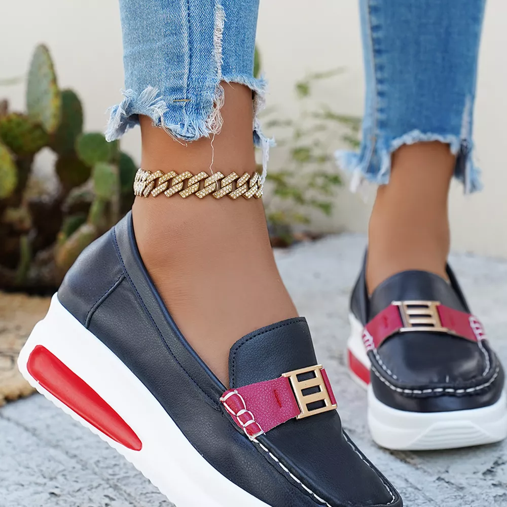 Metal Buckle Round Toe Slip-Ons, image 15