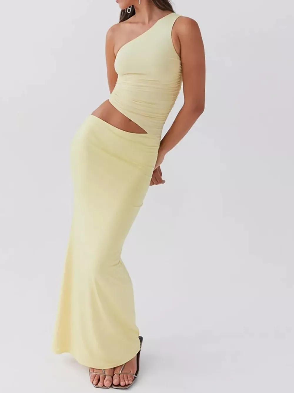 Full Size One-Shoulder Top and Maxi Skirt Set Plus Size, image 5