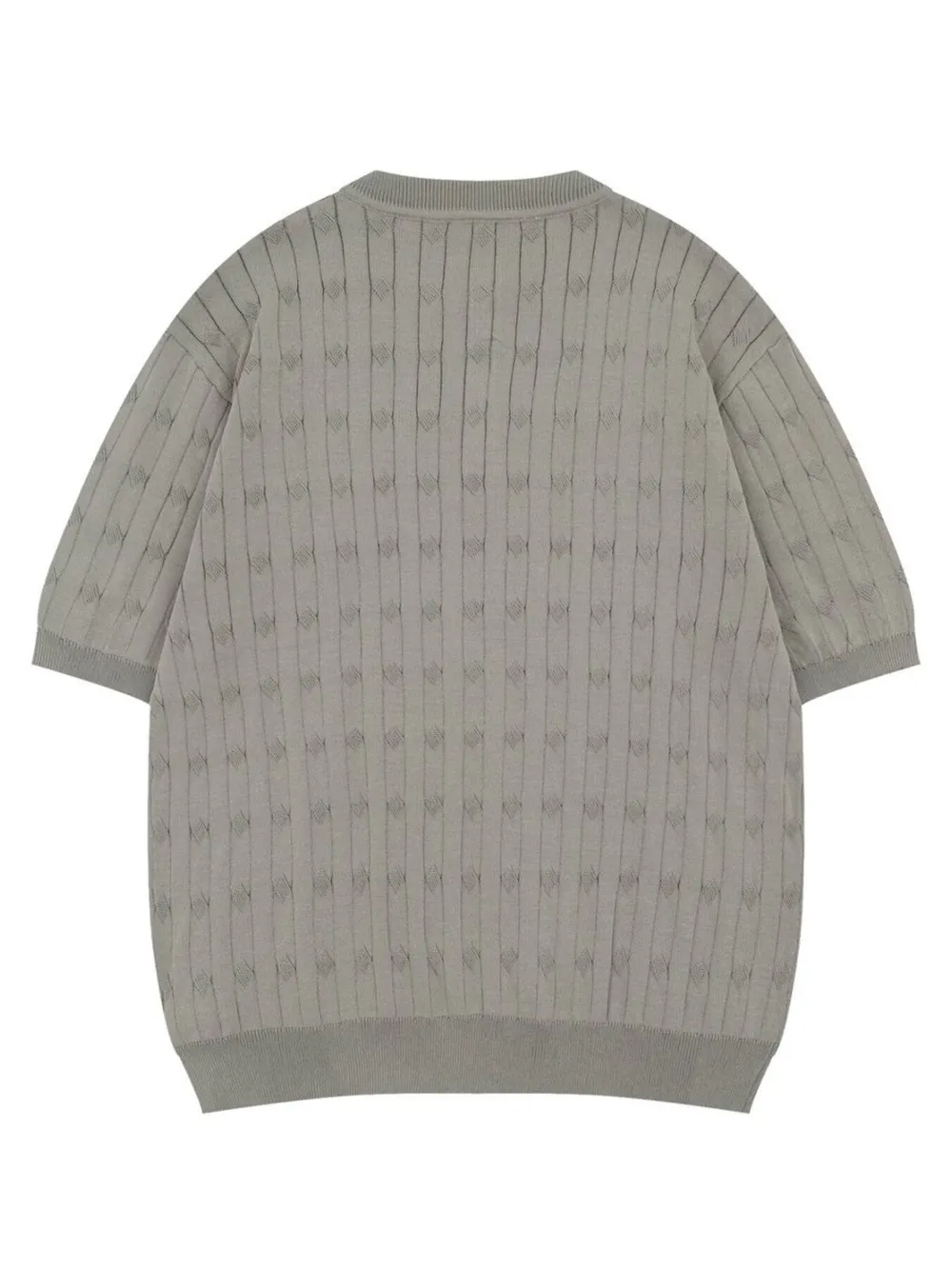 Men's Casual Knit Button Henley T-Shirt with Textured Pattern, image 3