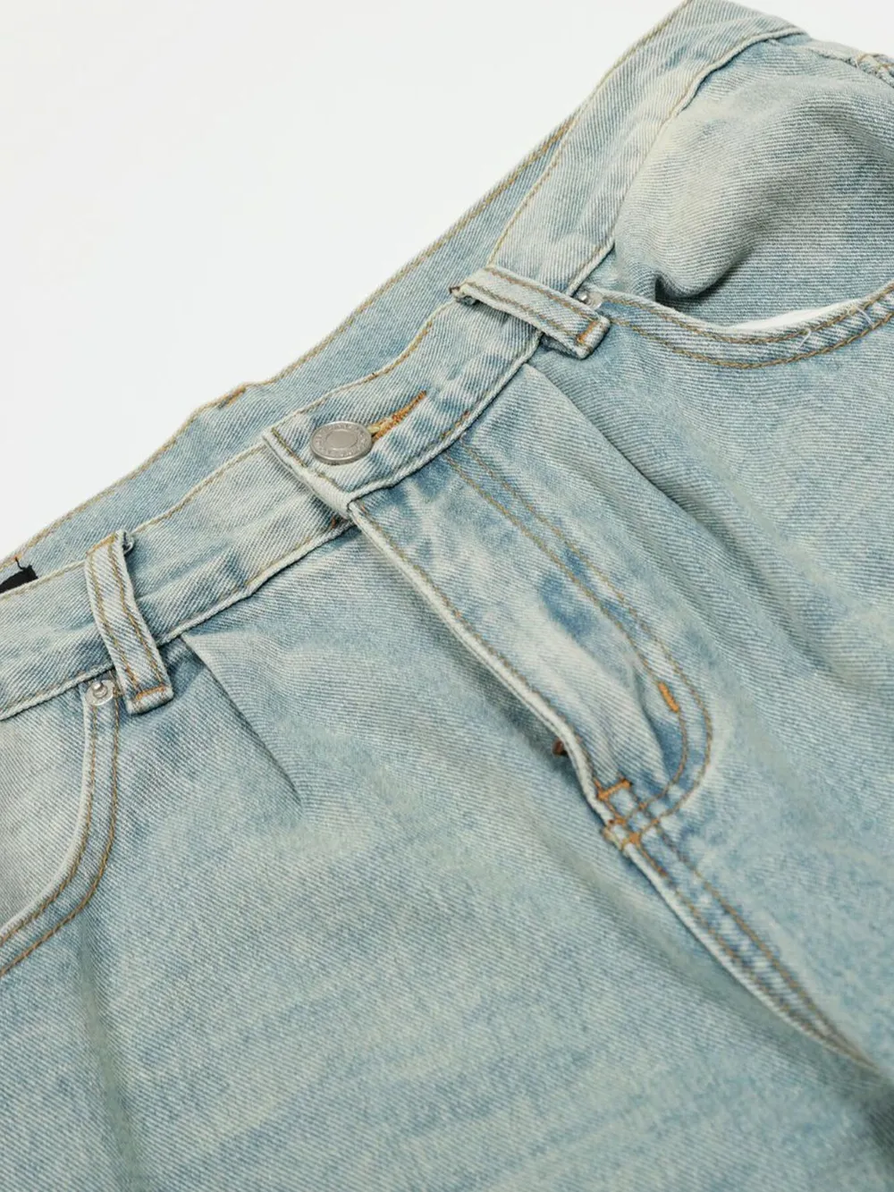 Men's Washed Wide Leg Jeans, image 10