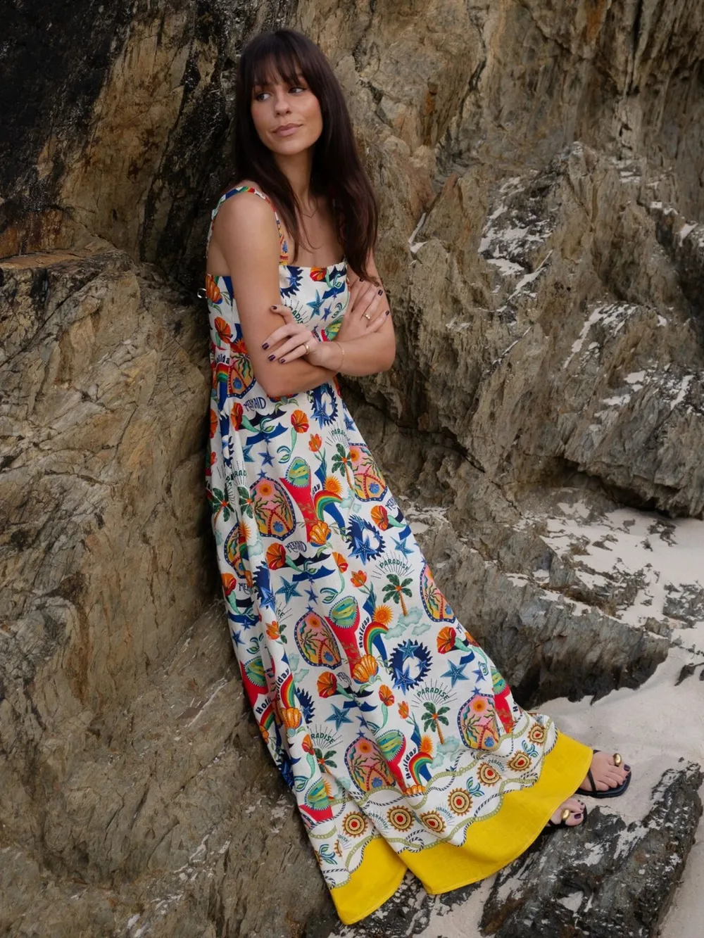 Printed Square Neck Maxi Dress, image 7