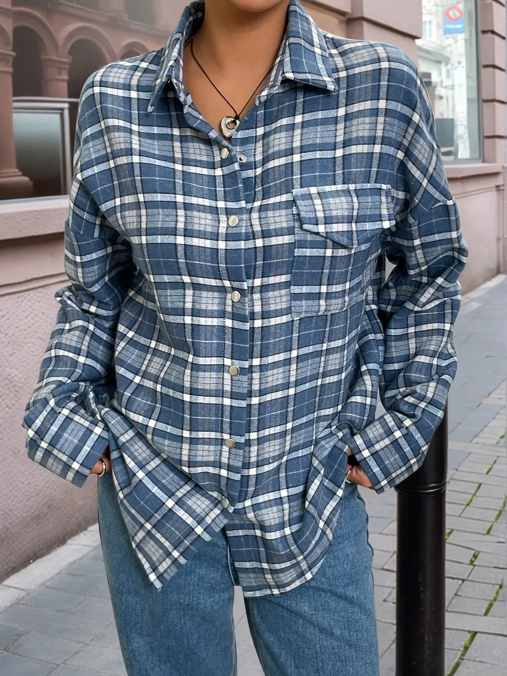 Plaid Button Up Long Sleeve Shirt, image 3