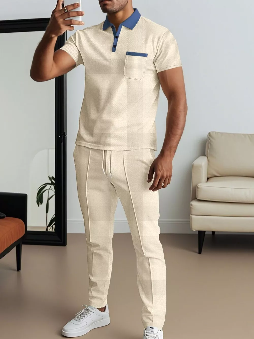 Men's Full Size Short Sleeve Polo and Pants Set Plus Size, image 15