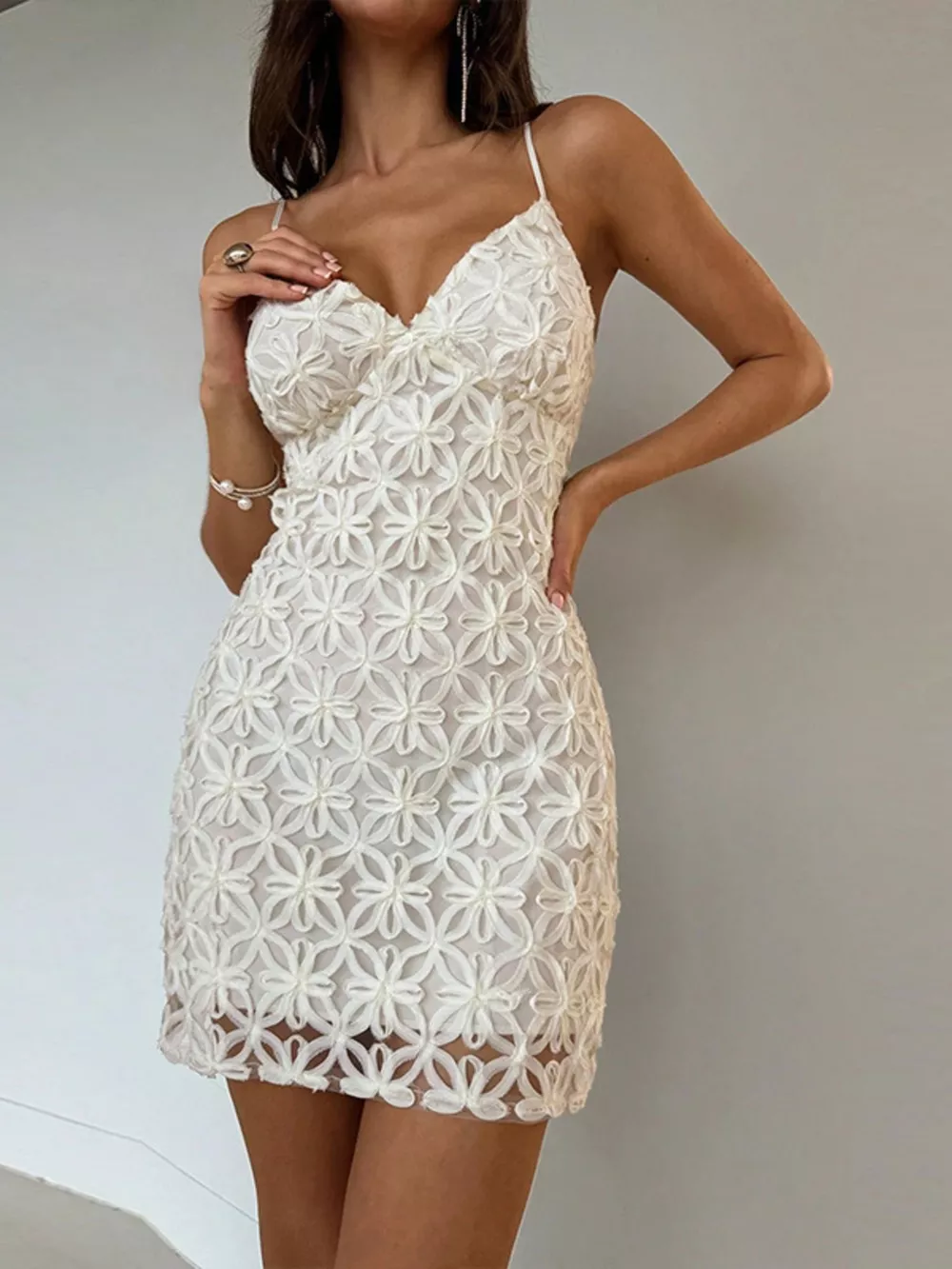 Lace Bodycon Mini Dress, image 2