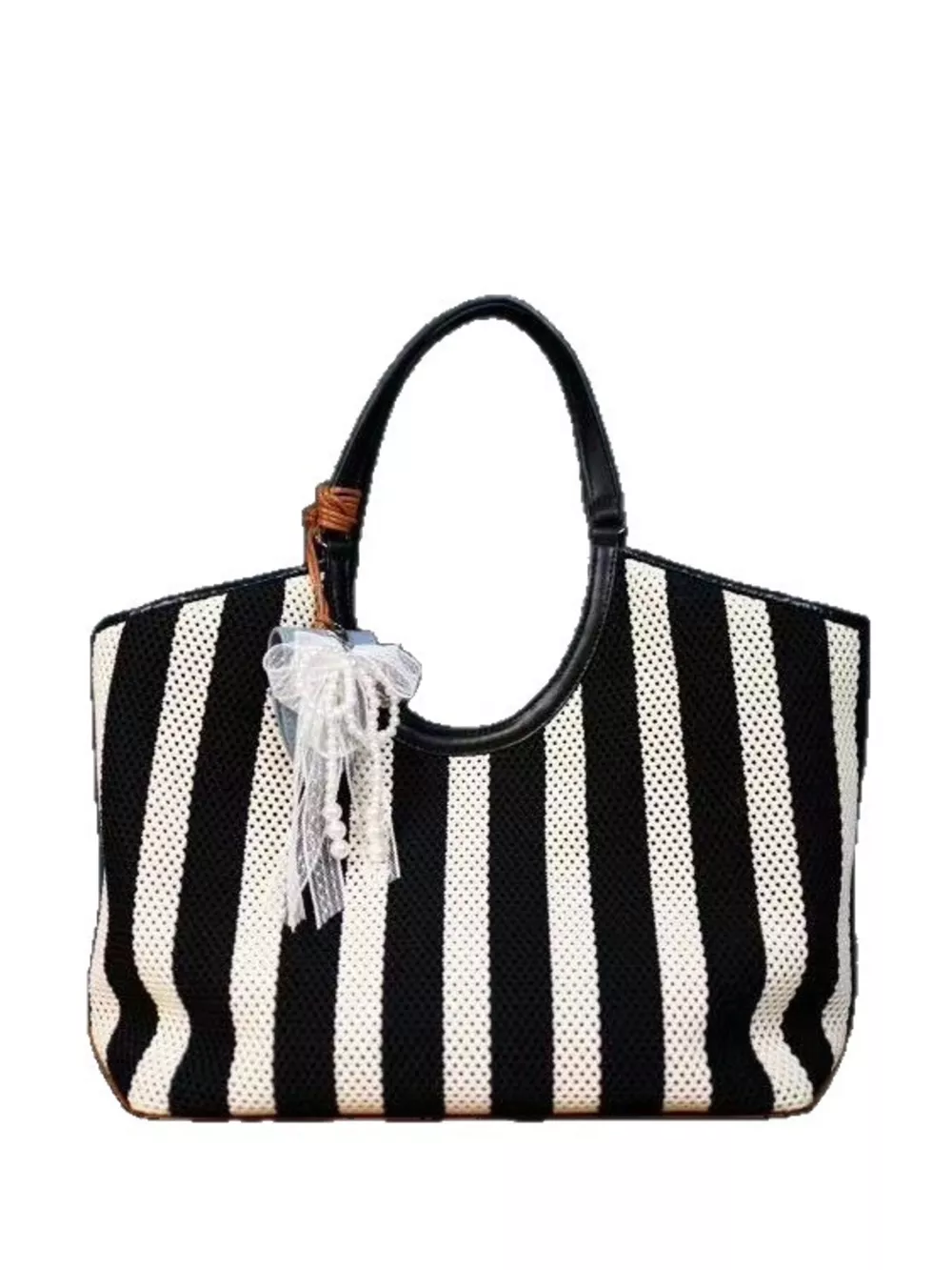 Contrast Striped Tote Bag, image 6