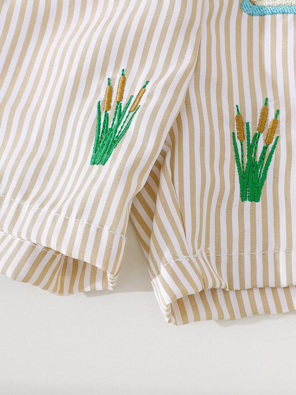 Children's Embroidered Polo Shirt & Striped Shorts Set, image 5