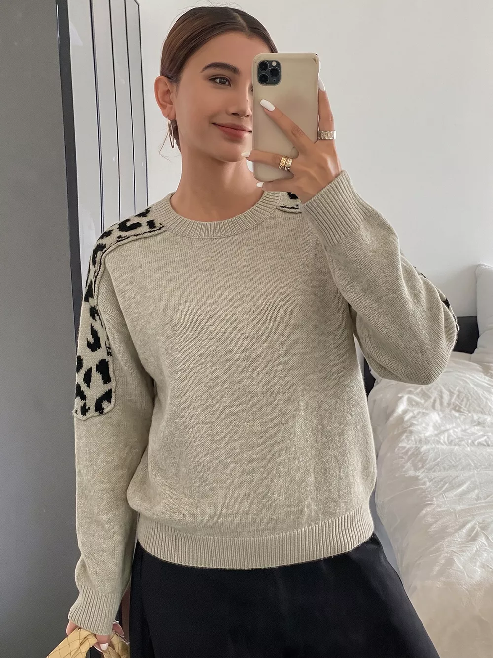 Leopard Round Neck Sweater, image 5