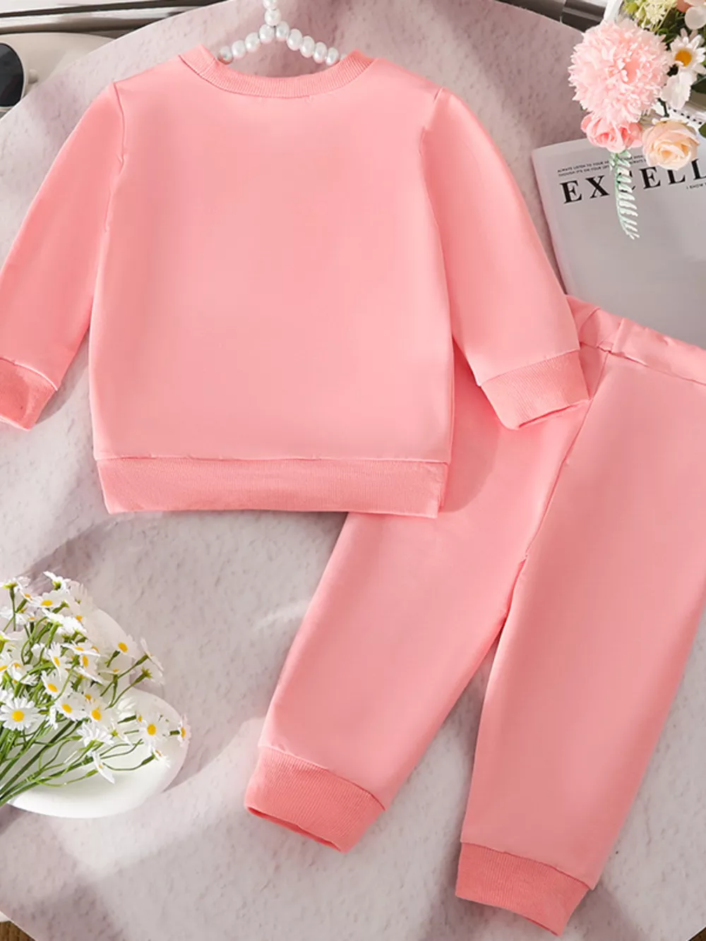 Children's Heart Round Neck Top and Pants Set, image 2
