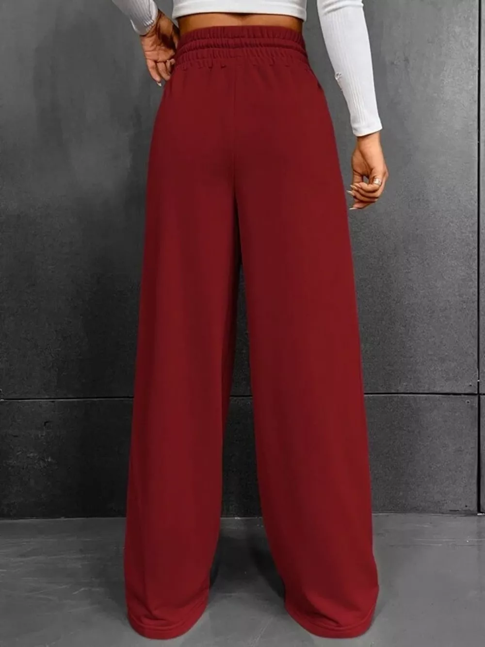 Wide Leg Drawstring Waist Pants, image 15