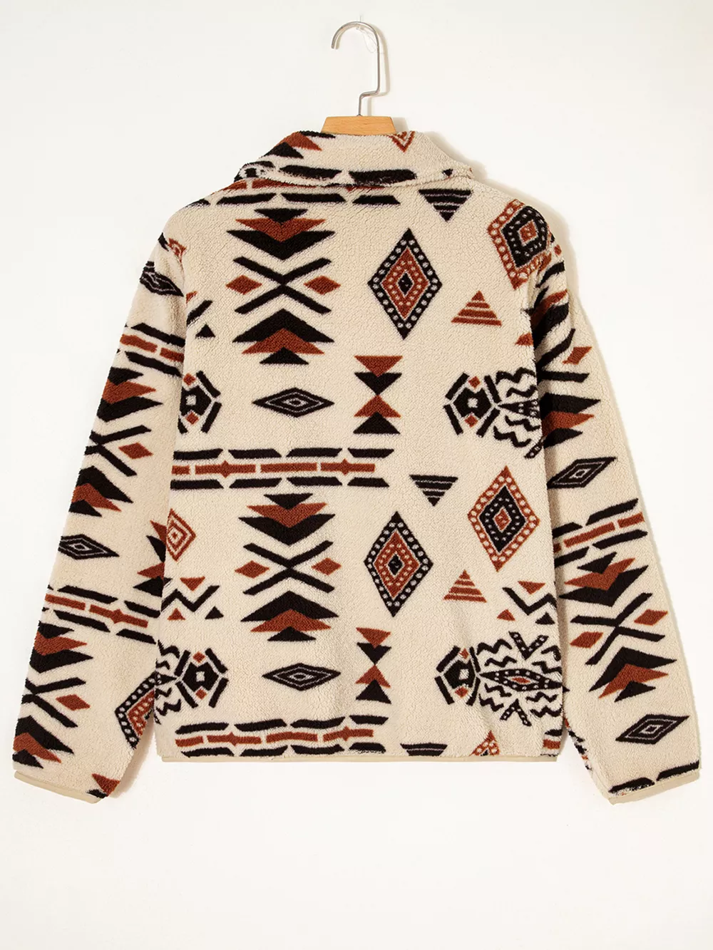 Western Aztec Half Zip Plush Sweatshirt, image 2