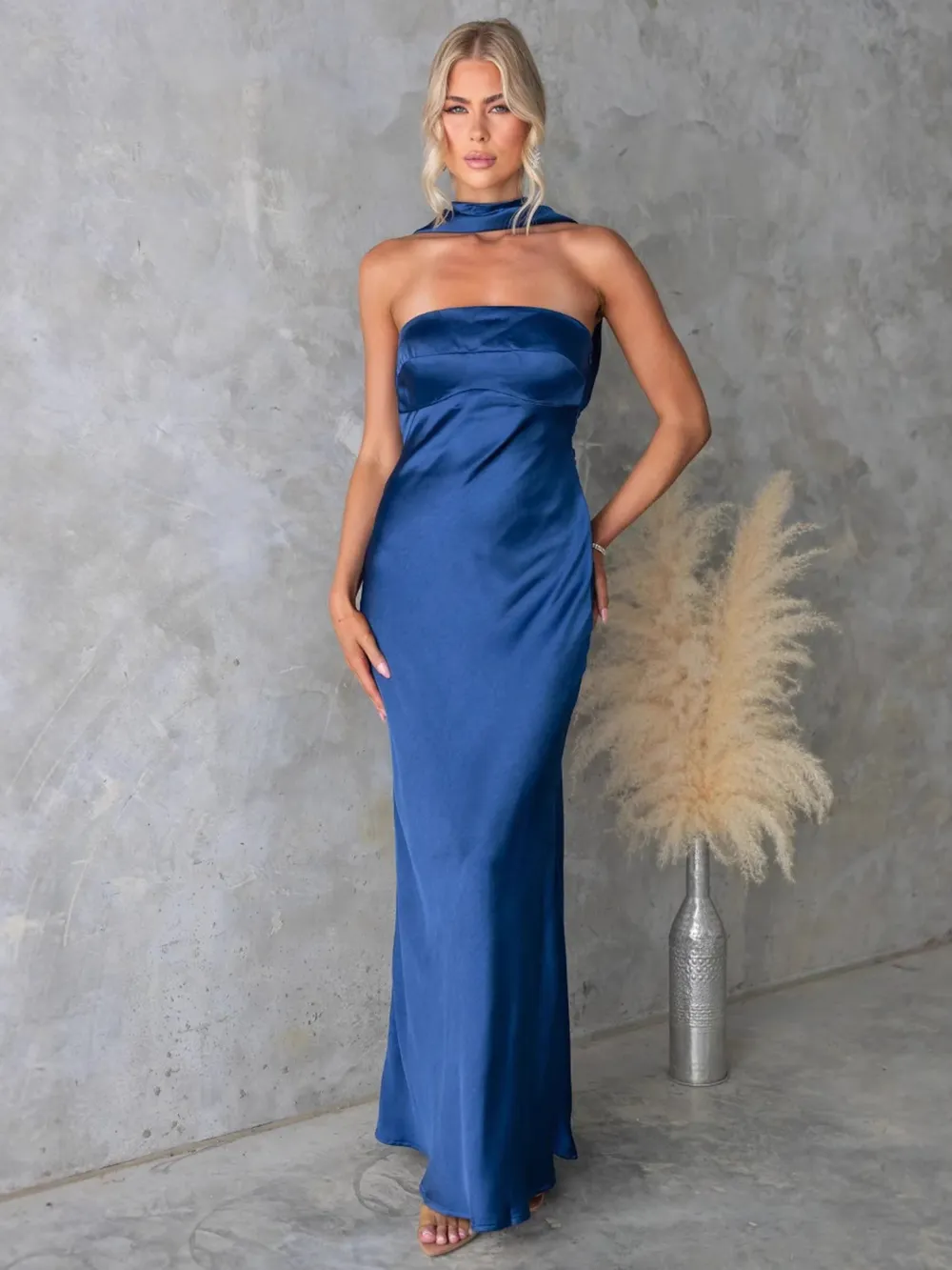 Satin Tube Maxi Dress