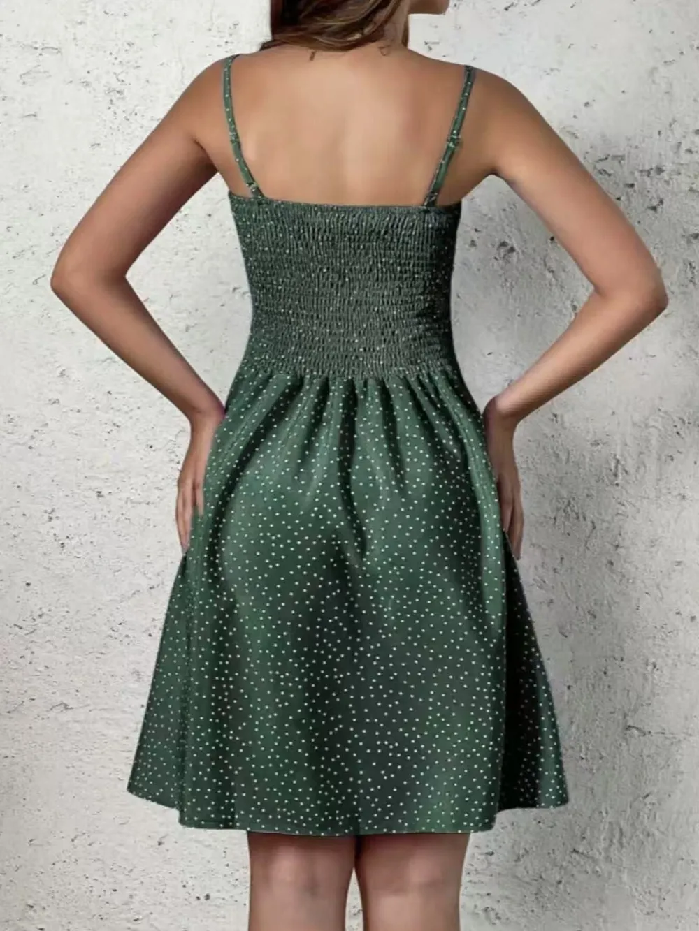 Full Size Smocked Square Neck Cami Dress Plus Size, image 15