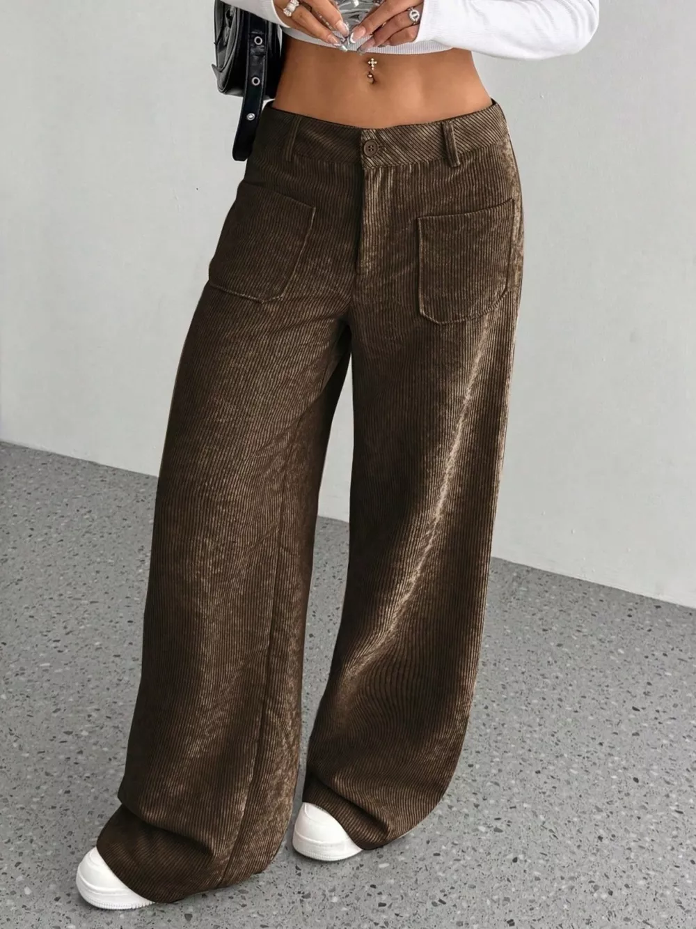 Wide Leg Corduroy Pants, image 3