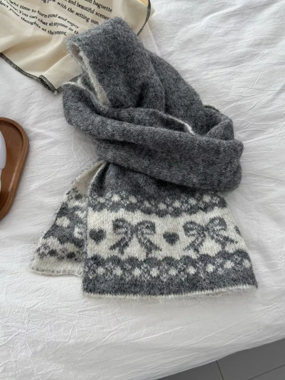 Warm Knitted Bowknot Scarf, image 4