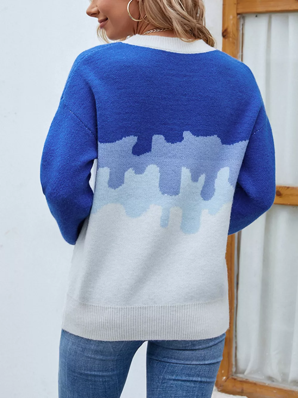 Contrast Round Neck Sweater, image 3